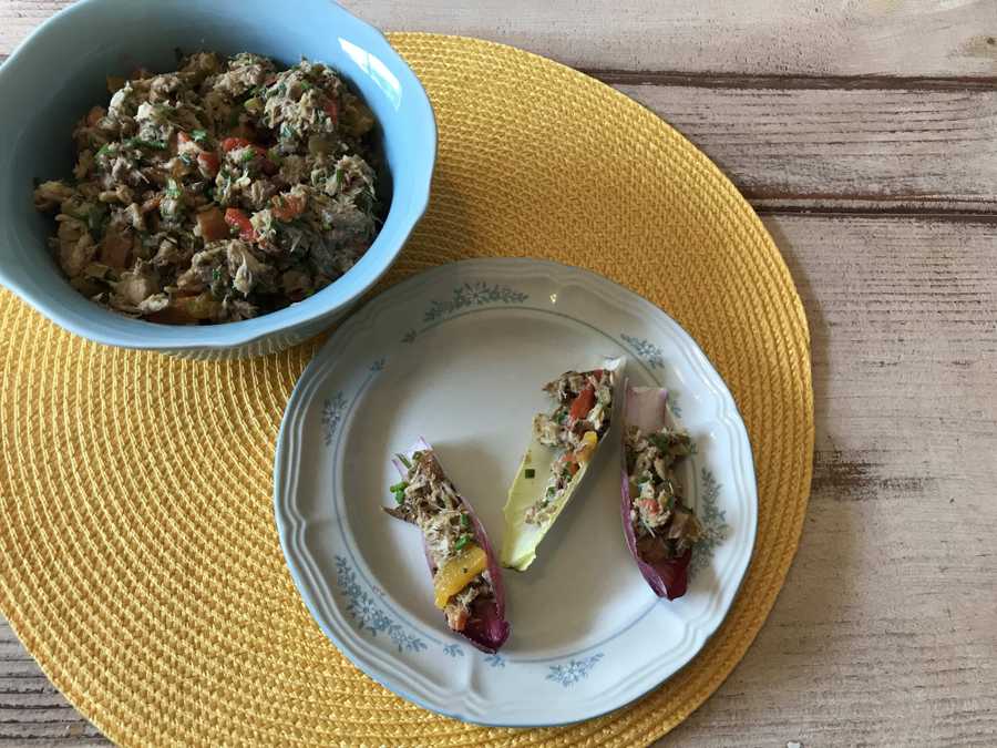 Smokey mackerel dip on a plate