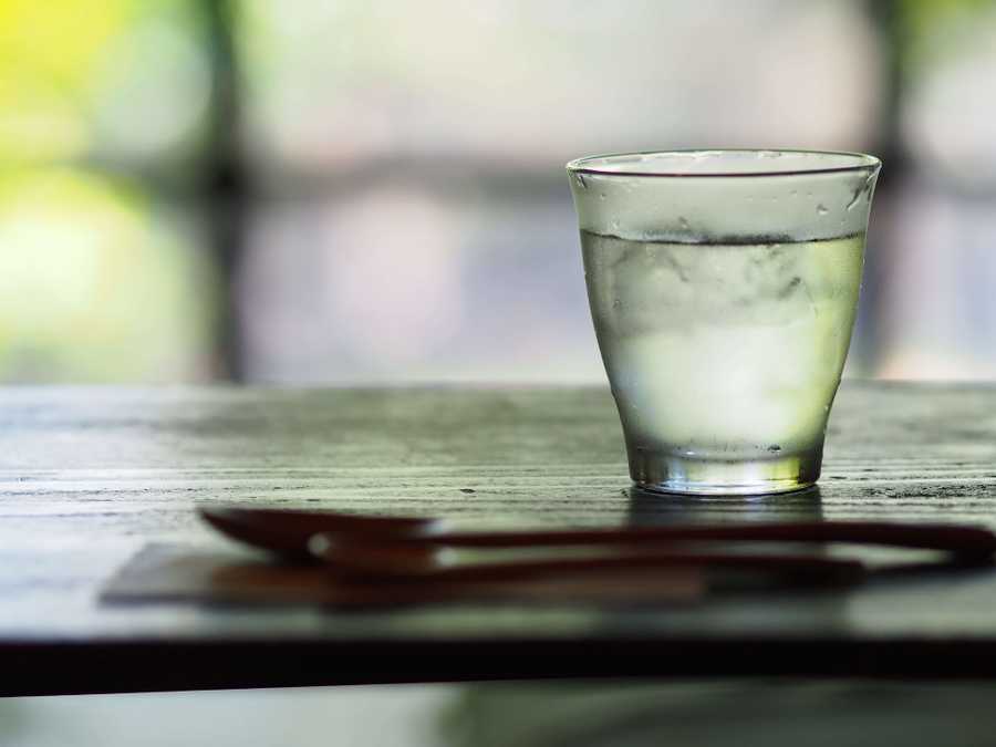 Glass of purified water