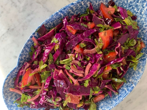 Colorful cabbage salad