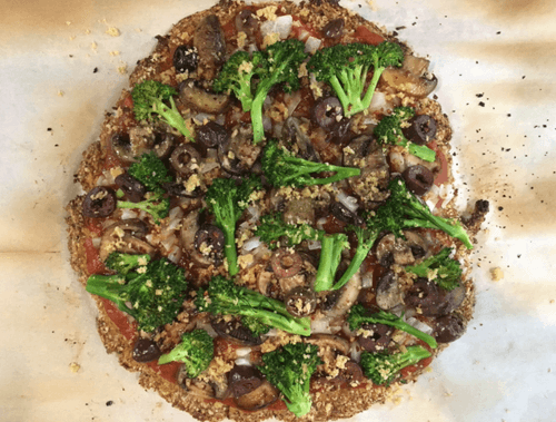 Homemade plant-based pizza