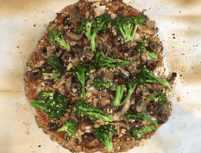 Homemade plant-based pizza