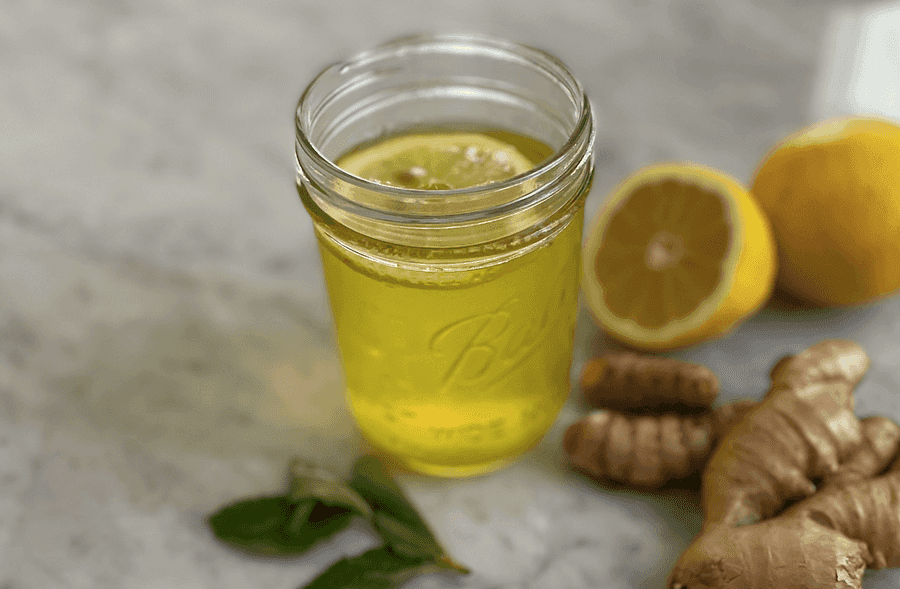 Herbal tea in a mason jar