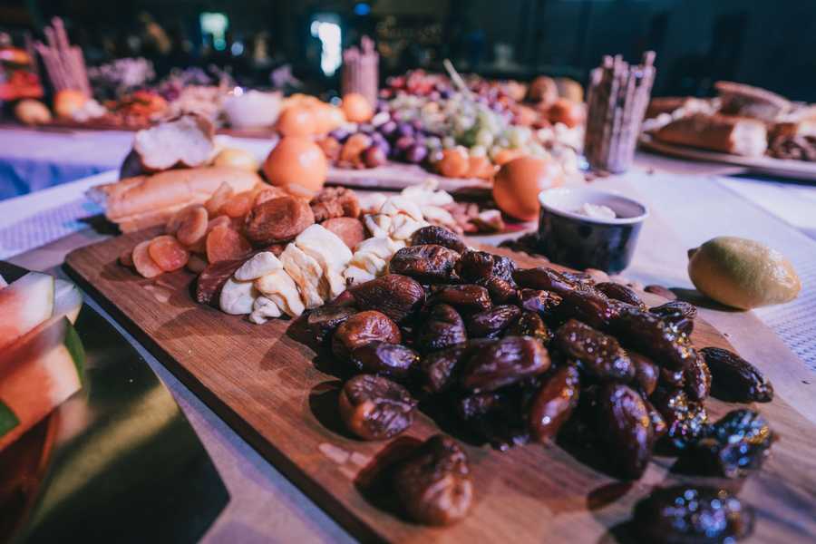 Plate of assorted foods